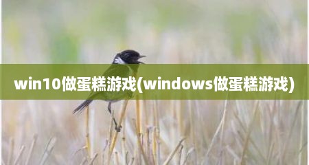 win10做蛋糕游戏(windows做蛋糕游戏)