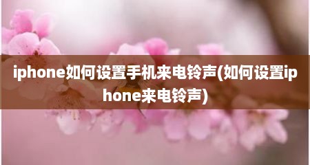 iphone如何设置手机来电铃声(如何设置iphone来电铃声)