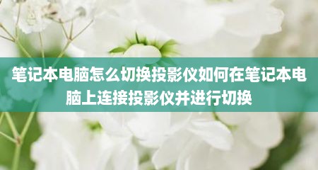 笔记本电脑怎么切换投影仪如何在笔记本电脑上连接投影仪并进行切换