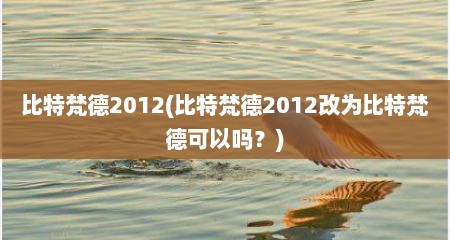 比特梵德2012(比特梵德2012改为比特梵德可以吗？)