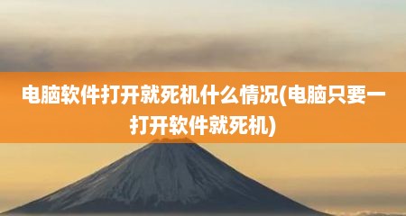 电脑软件打开就死机什么情况(电脑只要一打开软件就死机)