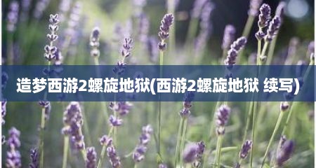 造梦西游2螺旋地狱(西游2螺旋地狱 续写)