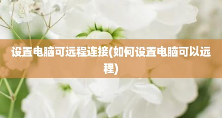 设置电脑可远程连接(如何设置电脑可以远程)