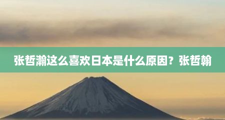 张哲瀚这么喜欢日本是什么原因？张哲翰