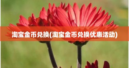 淘宝金币兑换(淘宝金币兑换优惠活动)