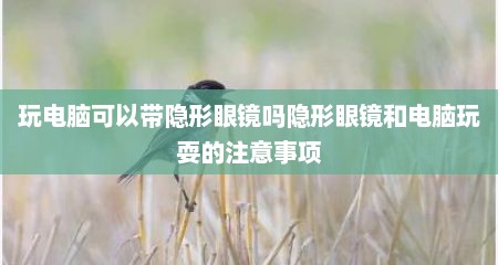 玩电脑可以带隐形眼镜吗隐形眼镜和电脑玩耍的注意事项