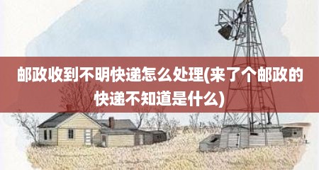 邮政收到不明快递怎么处理(来了个邮政的快递不知道是什么)