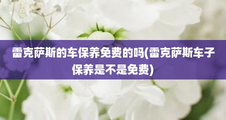 雷克萨斯的车保养免费的吗(雷克萨斯车子保养是不是免费)