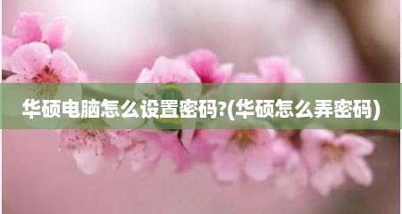 华硕电脑怎么设置密码?(华硕怎么弄密码)