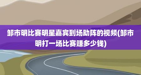 邹市明比赛明星嘉宾到场助阵的视频(邹市明打一场比赛赚多少钱)