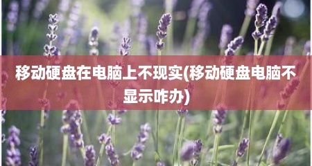 移动硬盘在电脑上不现实(移动硬盘电脑不显示咋办)