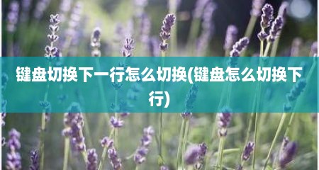 键盘切换下一行怎么切换(键盘怎么切换下行)