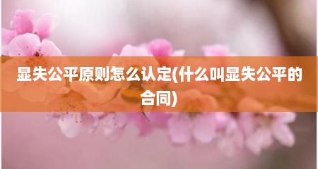 显失公平原则怎么认定(什么叫显失公平的合同)