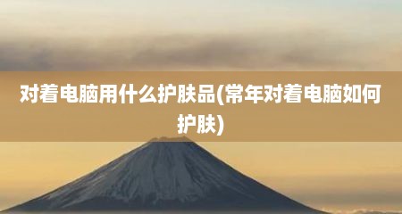 对着电脑用什么护肤品(常年对着电脑如何护肤)