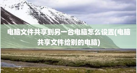 电脑文件共享到另一台电脑怎么设置(电脑共享文件给别的电脑)