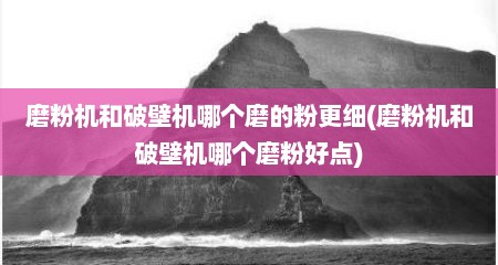 磨粉机和破壁机哪个磨的粉更细(磨粉机和破壁机哪个磨粉好点)