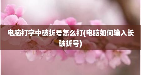 电脑打字中破折号怎么打(电脑如何输入长破折号)