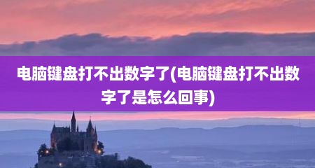 电脑键盘打不出数字了(电脑键盘打不出数字了是怎么回事)