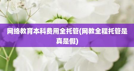 网络教育本科费用全托管(网教全程托管是真是假)