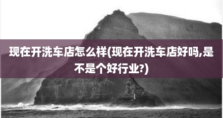 现在开洗车店怎么样(现在开洗车店好吗,是不是个好行业?)