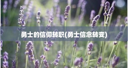 勇士的信仰转职(勇士信念转变)