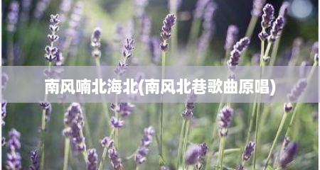 南风喃北海北(南风北巷歌曲原唱)