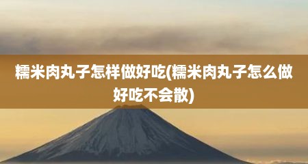 糯米肉丸子怎样做好吃(糯米肉丸子怎么做好吃不会散)