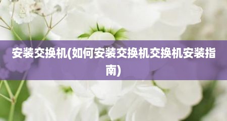 安装交换机(如何安装交换机交换机安装指南)