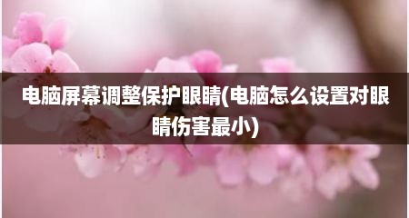 电脑屏幕调整保护眼睛(电脑怎么设置对眼睛伤害最小)