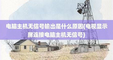 电脑主机无信号输出是什么原因(电视显示屏连接电脑主机无信号)