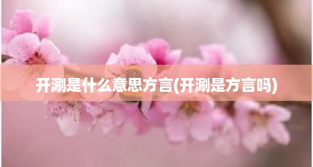 开涮是什么意思方言(开涮是方言吗)