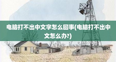 电脑打不出中文字怎么回事(电脑打不出中文怎么办?)