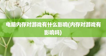 电脑内存对游戏有什么影响(内存对游戏有影响吗)