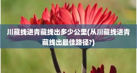 川藏线进青藏线出多少公里(从川藏线进青藏线出最佳路径?)