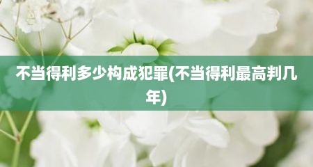 不当得利多少构成犯罪(不当得利最高判几年)