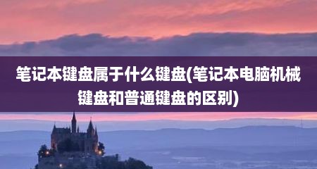 笔记本键盘属于什么键盘(笔记本电脑机械键盘和普通键盘的区别)