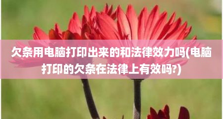 欠条用电脑打印出来的和法律效力吗(电脑打印的欠条在法律上有效吗?)