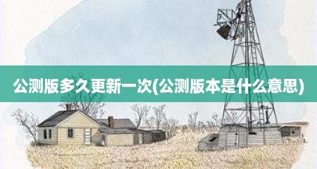 公测版多久更新一次(公测版本是什么意思)