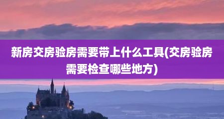 新房交房验房需要带上什么工具(交房验房需要检查哪些地方)