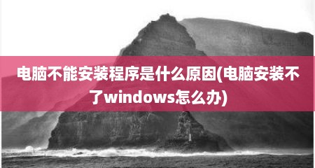 电脑不能安装程序是什么原因(电脑安装不了windows怎么办)