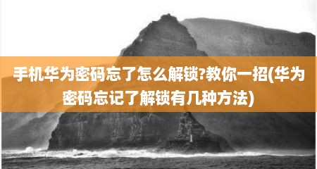 手机华为密码忘了怎么解锁?教你一招(华为密码忘记了解锁有几种方法)