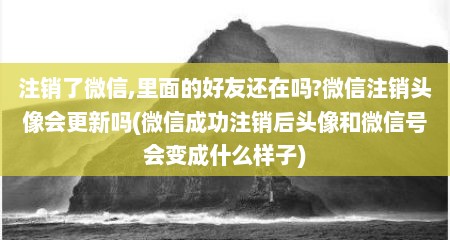 注销了微信,里面的好友还在吗?微信注销头像会更新吗(微信成功注销后头像和微信号会变成什么样子)