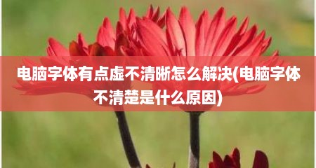 电脑字体有点虚不清晰怎么解决(电脑字体不清楚是什么原因)