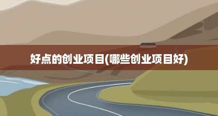 好点的创业项目(哪些创业项目好)