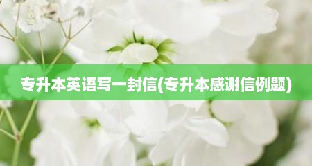 专升本英语写一封信(专升本感谢信例题)