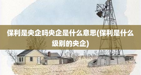 保利是央企吗央企是什么意思(保利是什么级别的央企)