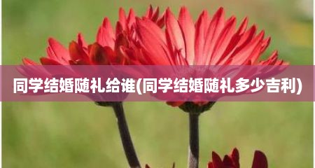 同学结婚随礼给谁(同学结婚随礼多少吉利)