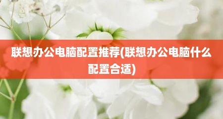 联想办公电脑配置推荐(联想办公电脑什么配置合适)