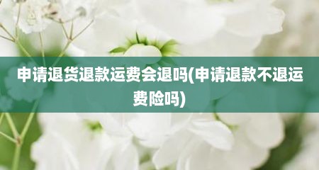 申请退货退款运费会退吗(申请退款不退运费险吗)