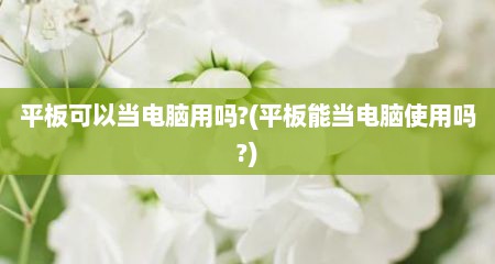 平板可以当电脑用吗?(平板能当电脑使用吗?)